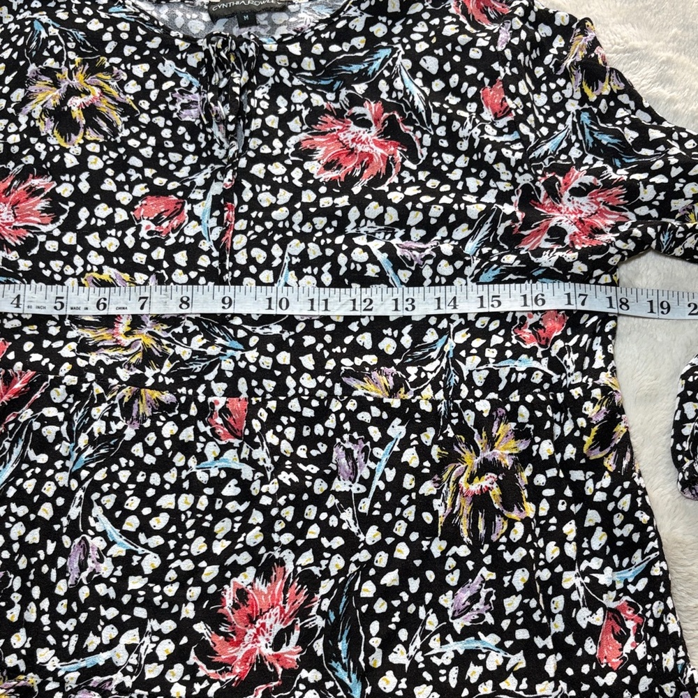 Cynthia Rowley Black Floral Blouse - Picture 4 of 8